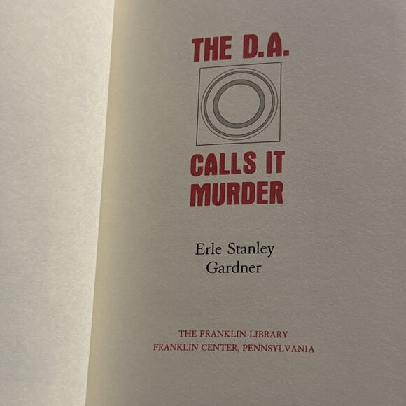 The Franklin Library Leather Bound Book 1989 The D.A. Calls It Murder By Gardner - Picture 5 of 5